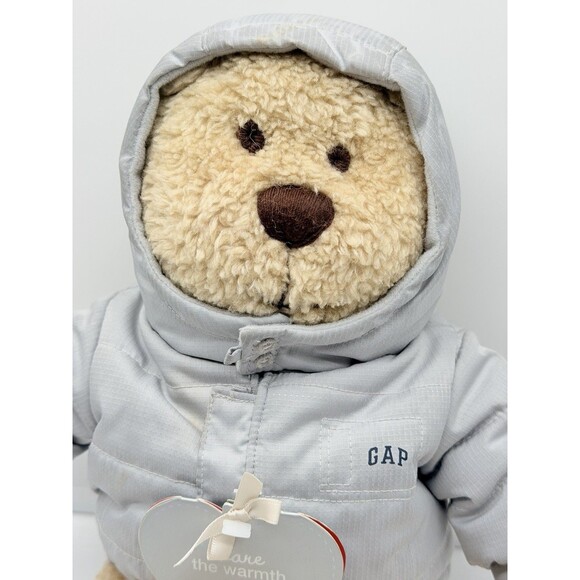 Baby Gap Brannan Baby Bear In Gray Winter Jacket Limited Edition 14” Plush Toy - Picture 2 of 14